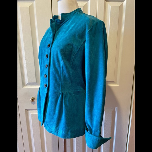 NWOT~Gorgeous Turquoise Suede Jacket by NorthStyle - Picture 6 of 8